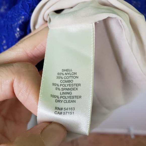 Eliza J Royal Blue Short Lace Bell Sleeve Dress Size 6 - Picture 7 of 13